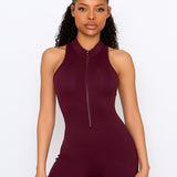 Burgundy Zip Jumpsuit