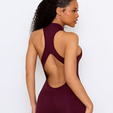 Burgundy Zip Jumpsuit