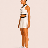 Ivory White Old Money Padel Skirt