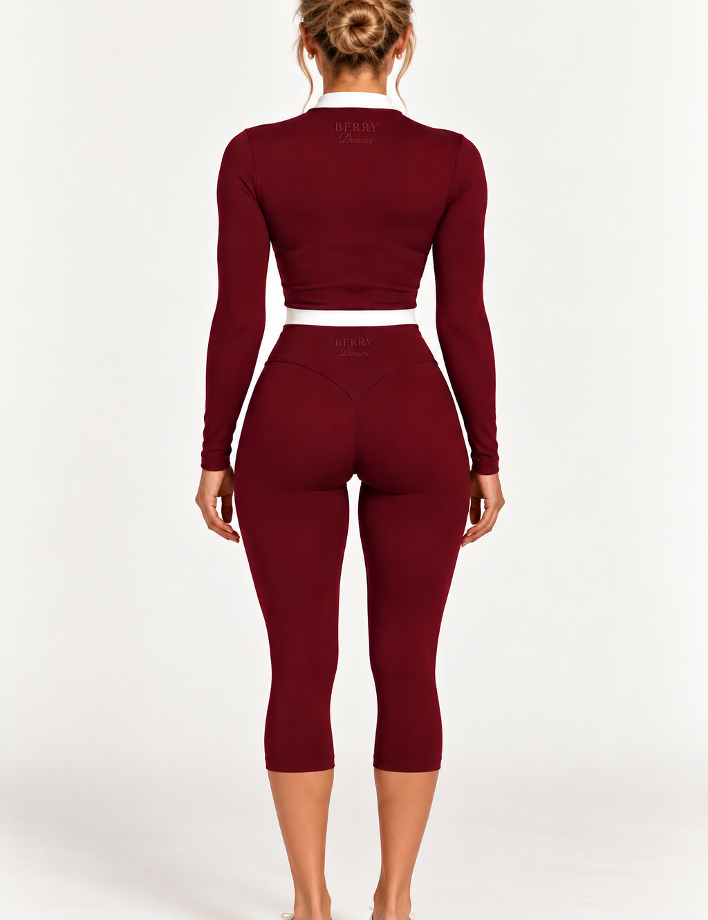 Burgundy Old Money Capri Leggings