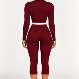 Burgundy Old Money Capri Leggings