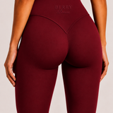 Burgundy Old Money Flared Leggings