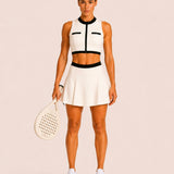 Ivory White Old Money Padel Skirt