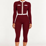 Burgundy Old Money Capri Leggings