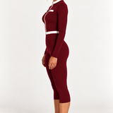 Burgundy Old Money Capri Leggings