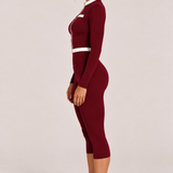 Burgundy Old Money Capri Leggings