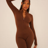 Mocha Long Sleeve Jumpsuit