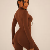 Mocha Long Sleeve Jumpsuit