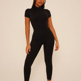 Black Short Sleeve Jumpsuit