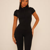 Black Short Sleeve Jumpsuit