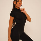 Black Short Sleeve Jumpsuit