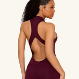 Burgundy Zip Jumpsuit