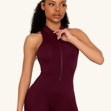 Burgundy Zip Jumpsuit