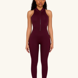Burgundy Zip Jumpsuit
