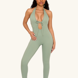 Matcha Bow Tie Jumpsuit