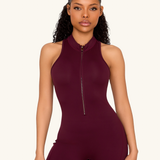 Burgundy Zip Jumpsuit