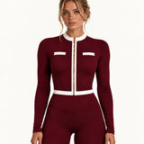 Burgundy Long Sleeve Jacket