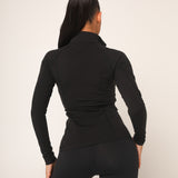 Black Pullover Zip Sweater